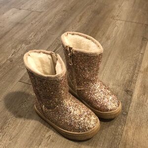 Cat and Jack Toddler Glitter Shearling Boots